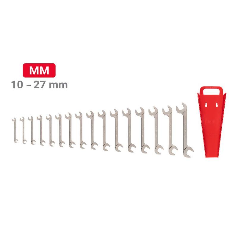 Set de llaves de extremo abierto de cabeza angular TEKTON de 10-27 mm con soporte (16 piezas) - WAE92204