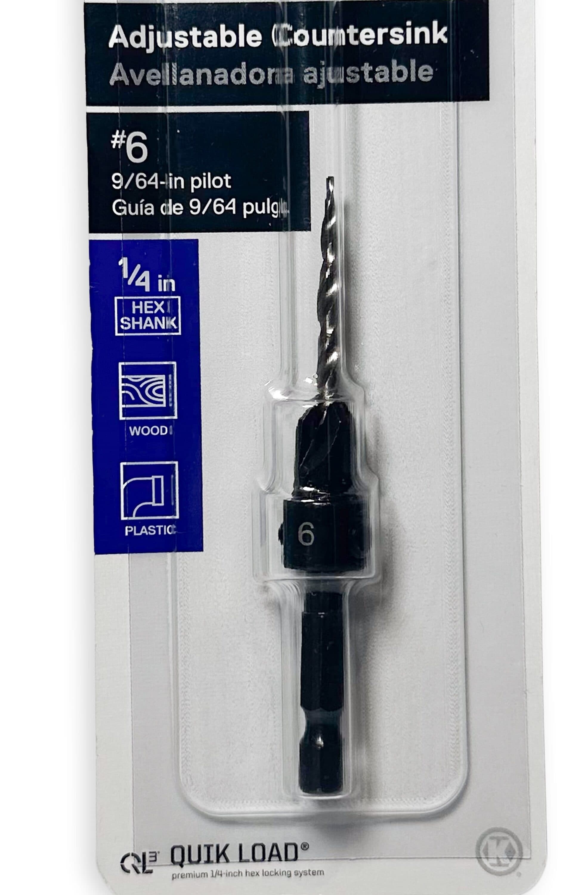 Broca avellanadora de acero de alta velocidad estándar Kobalt Kobalt zurda / 9/64 pulgadas 3.55 mm # 6 - 09033