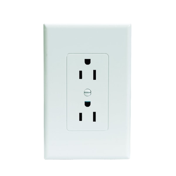 TayMac TayMac Masque Blanco Placa de Pared Dúplex de Policarbonato de 1 gang 1 pk - 2500W