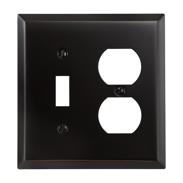 Amerelle Century Placa de Pared de Interruptor de Palanca de Acero Estampado de 2 Gang Aged Bronze 1 pz - 163TDDB