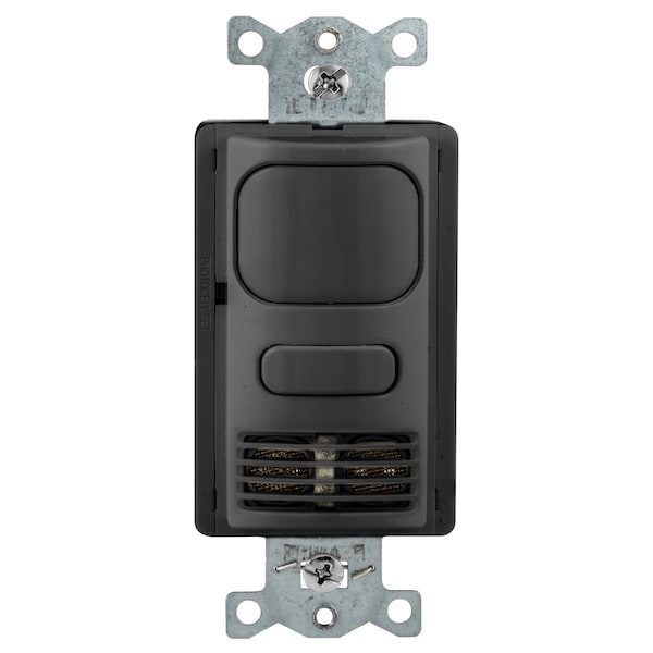 Interruptor de Pared Bryant, Doble Tecnología, 1 Relé, 1000 pies cuadrados, 800W Incandescente, 1000W Fluorescente @ 120V AC, 1800W Fluorescente @ 277V - MSD2001BK1