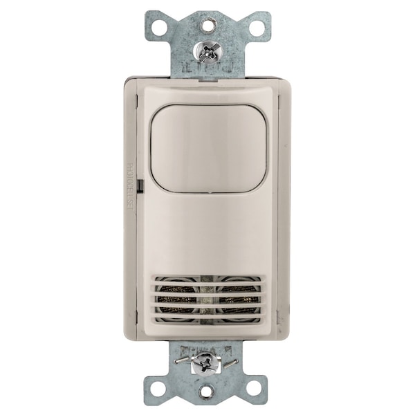 Interruptor de Pared Bryant, Tecnología Dual, 2 Relés, 1000 pies cuadrados, 800W Incandescente, 1000W Fluorescente @ 120V AC, 1800W Fluorescente @ 277V - MSD2000LA2N