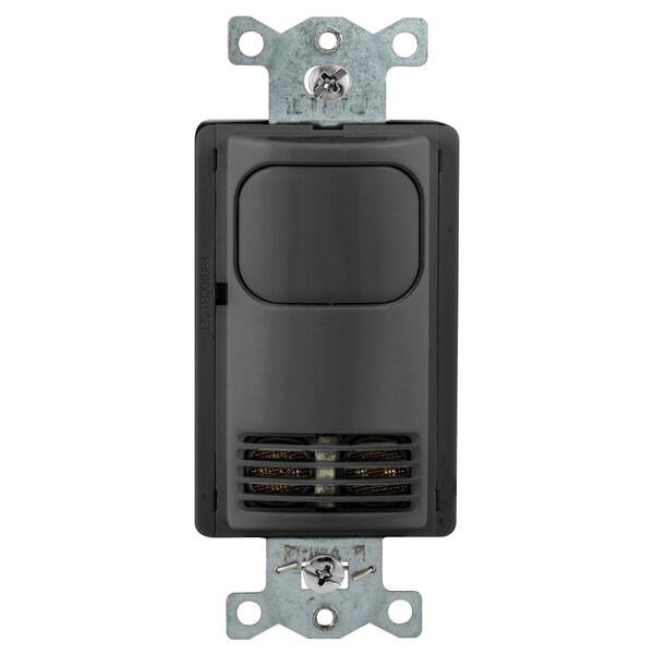 Interruptor de Pared Bryant, Tecnología Dual, 2 Relés, 1000 pies cuadrados, 800W Incandescente, 1000W Fluorescente @ 120V AC, 1800W Fluorescente @ 277V - MSD2000BK2N
