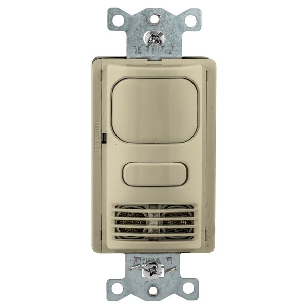 Interruptor de pared Bryant, Tecnología Dual, 1 Relé, 1000 pies cuadrados, 800W Incandescente, 1000W Fluorescente @ 120V AC, 1800W Fluorescente @ 277V - MSD2000I1