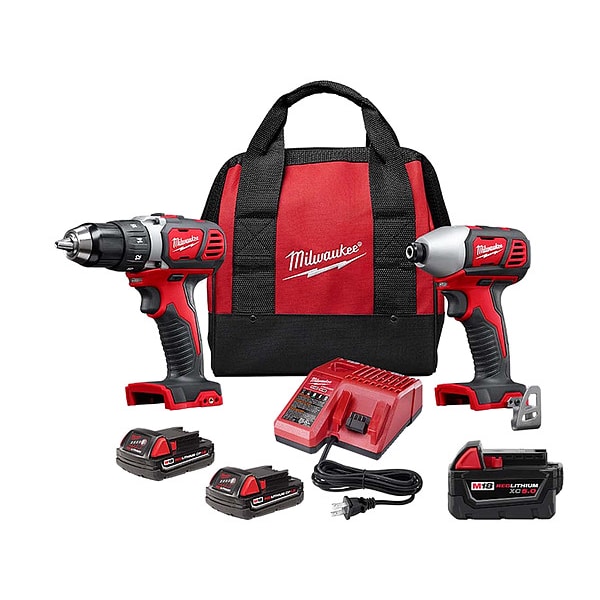 Milwaukee Tool M18 2-Tool Combo Kit + M18 XC5.0 Battery - 2691-22, 48-11-1850