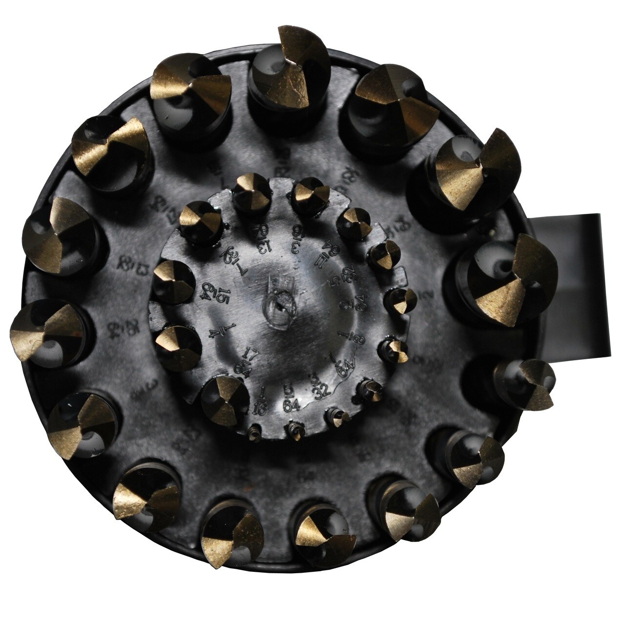 Set de brocas para taladro Drill America de 29 piezas con recubrimiento negro y dorado, de longitud estándar y tipo Jobber - KFD29J-PC.