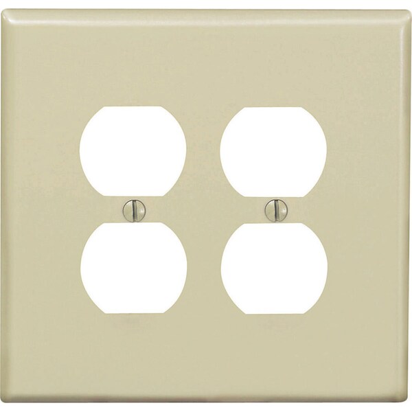 Placa de pared Leviton Midway Ivory de 2 ganglios para toma corriente Dúplex de Nylon 1 paquete - 0PJ82-00I