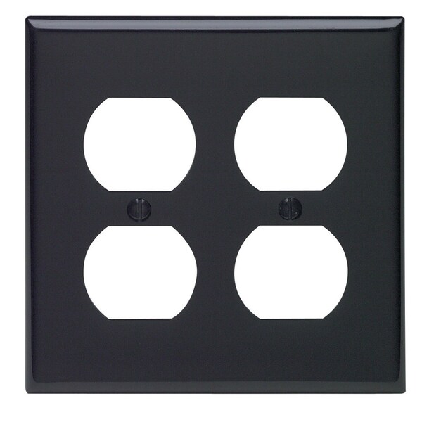 Leviton Leviton Black 2 gang Nylon Duplex Wall Plate 1 pk - 80716-00E