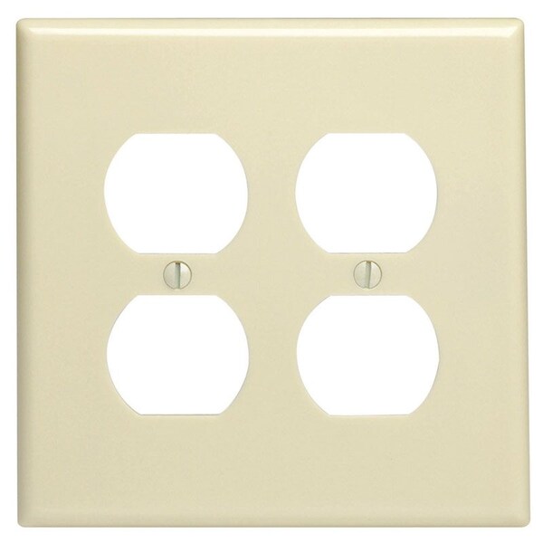Leviton Leviton Ivory 2 gang Thermoset Plastic Duplex Wall Plate 1 pk - 86116-000