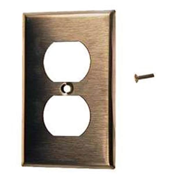 Placa leviton de acero inoxidable para tomacorriente doble de un solo gang