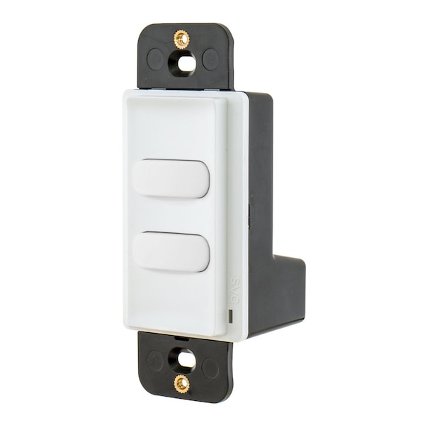Interruptores y control de iluminación Bryant, interruptor decorativo, doble polo, contacto momentáneo, 100mA 30V DC, blanco - MSM30W2