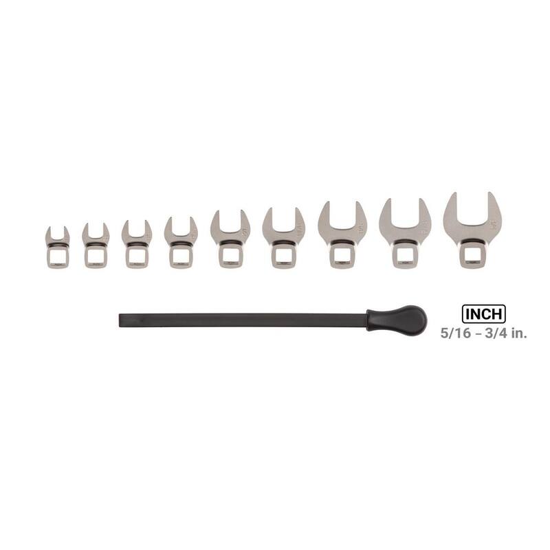Conjunto de Llaves Crowfoot TEKTON de 5/16 a 3/4 pulg. con Llave (de 9 piezas) - WCF94101