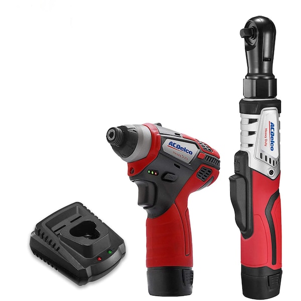 Acdelco G12 K2 Combo 3/8" BLDC Ratchet + Impact Driver, 2-battery - ARW12103-K2