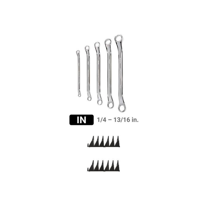Juego de llaves de caja de extremo de caja offset de 45 grados TEKTON 1/4-13/16 pulgadas con organizador modular ranurado (5 piezas) - WBE95101