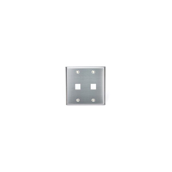 Leviton Número de Paneles: 2 Acero Inoxidable 302, Acabado Cepillado, Plata - 43080-2S2