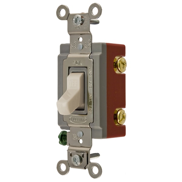 Interruptor Basculante de Uso Industrial Extra Resistente, Grado Industrial, Uso General CA, Una Vía, 20A 120/277V CA, Cableado Posterior y Lateral - HBL1221LA