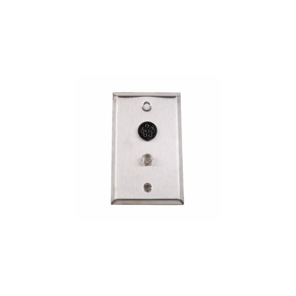 Placa de Pared Anacom Medtek - Triple Gang Acero Inoxidable, Toma de 6 Pines con Cable - S4041-00