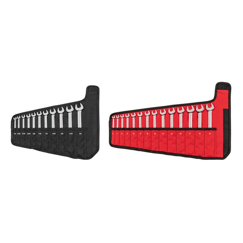 Juego de Llaves Combinadas TEKTON de 1/4 a 3/4 pulgadas, 6 a 19 mm con Estuche (25 piezas) - WCB94301