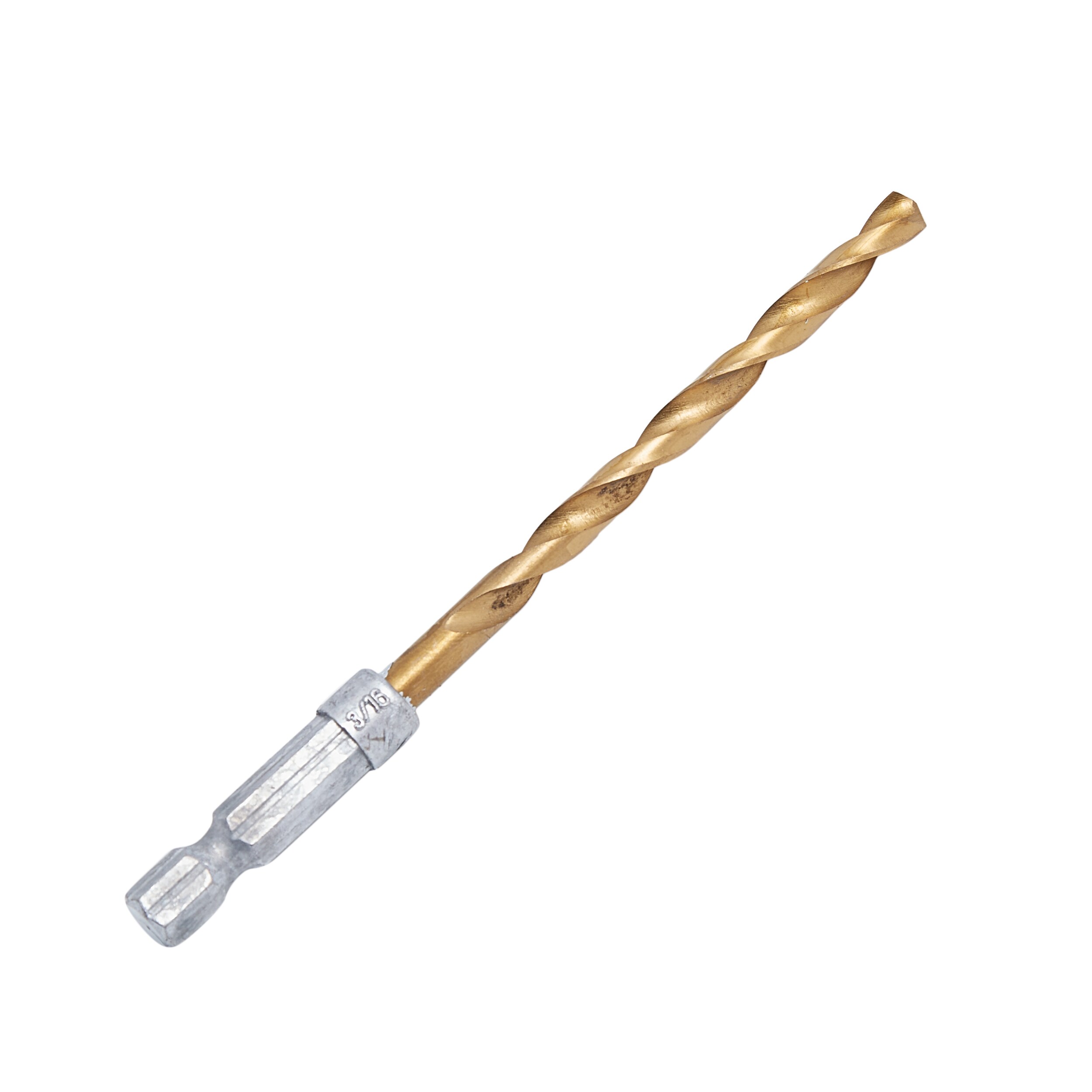 Broca helicoidal de longitud para trabajo Kobalt 3/16 pulgadas x 3-3/4 pulgadas recubierta de titanio HSS - 80858