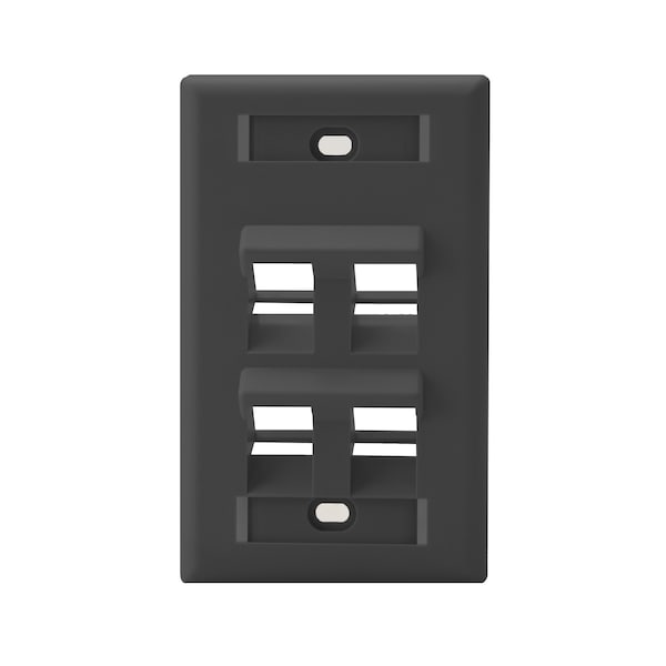 Leviton PLACAS DE PARED 4 PUERTOS SG ANG QP WP CON ID BK - 42081-4ES
