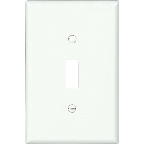 Placa de interruptor para pared Eaton Wiring Devices, 487 pulgadas de largo, 313 pulgadas de ancho, 1 banda, policarbonato, blanco, liso - PJ1W-10-L
