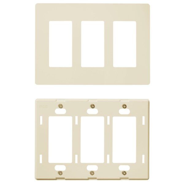 Placa de Pared Faith, Cantidad de Gangs: 3-Gang Plástico, Marfil - SWP3-IV-50