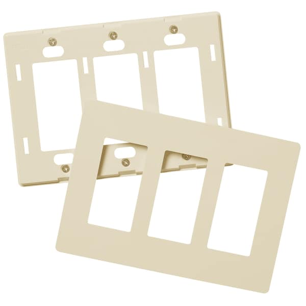Placa de Pared Faith, Cantidad de Gangs: 3-Gang Plástico, Marfil - SWP3-IV-50