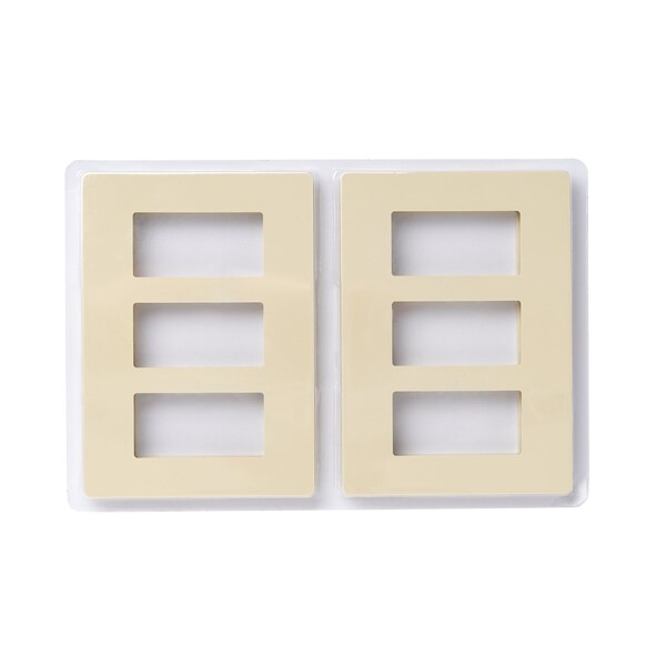 Placa de Pared Faith, Cantidad de Gangs: 3-Gang Plástico, Marfil - SWP3-IV-50