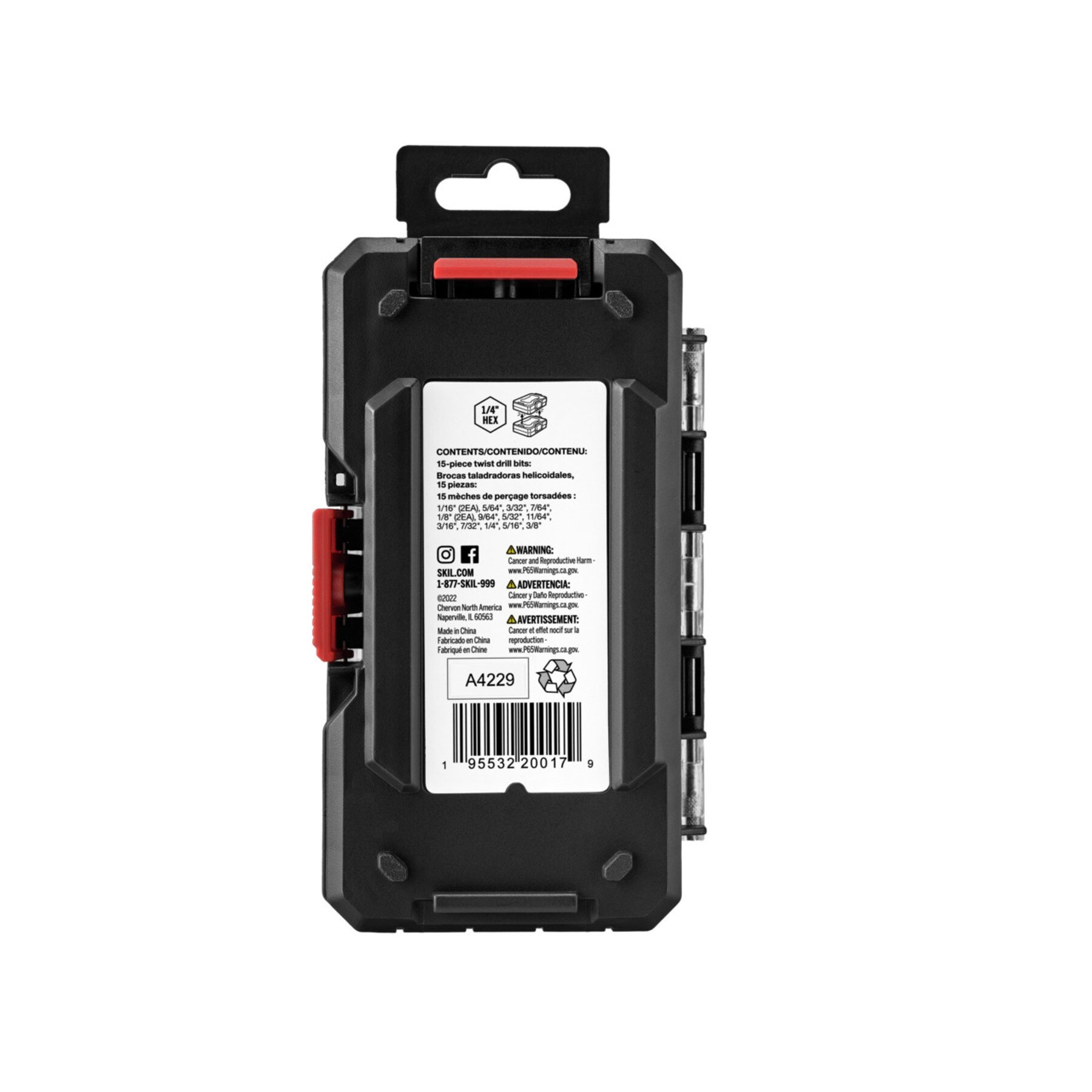SKIL SKIL Conjunto de brocas para taladros helicoidales recubiertas de negro y dorado de 15 piezas de longitud de máquina - TDB5000