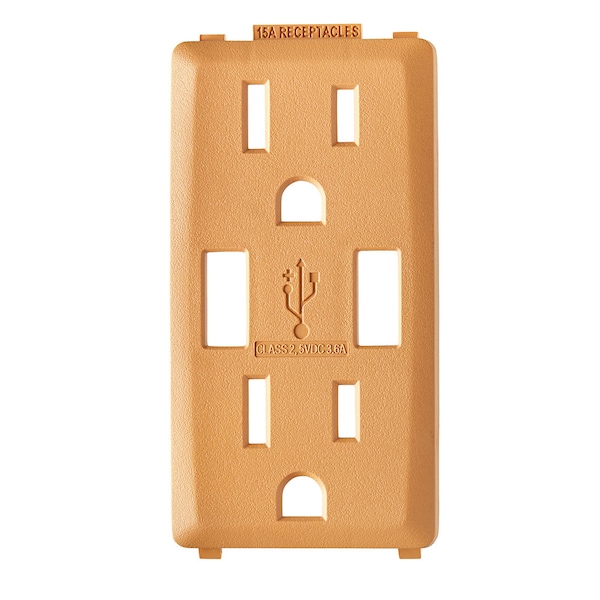 Interruptor de dispositivo combinado Leviton TOS CCNUT RENU con cargador USB de 15A y placa frontal