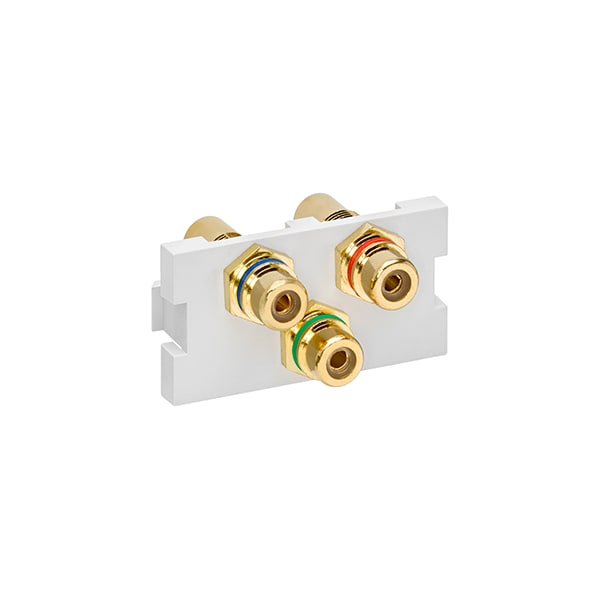 Placas de Pared Leviton MOS RCA RGB FTHRU WH - 41292-3DW