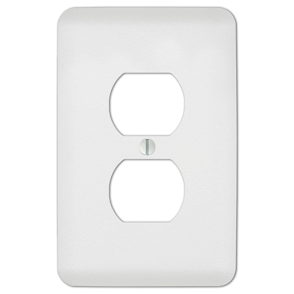 Livewire Perry Textured 1 Gang Stamped Steel Duplex Outlet Wall Plate, White, 4PK - LI2740683