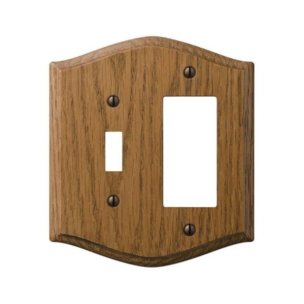 Plato de pared 701TR Country Wood 1 Toggle 1 Rocker-GFCI de roble - LI881284