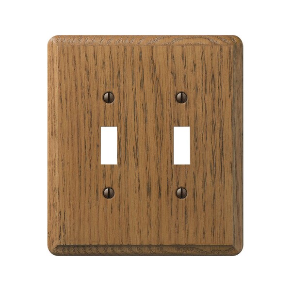 Amerelle Amerelle Contemporary Medium Brown 2 gang Oak Wood Toggle Wall Plate 1 pk - 901TT