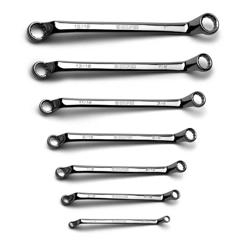 Juego de 7 llaves de doble caja profunda con offset de 75 grados Capri Tools SAE - CP11950-7SPK