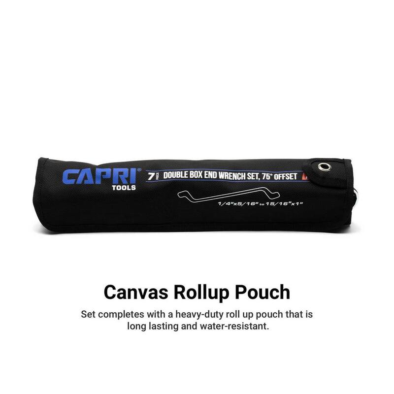 Juego de 7 llaves de doble caja profunda con offset de 75 grados Capri Tools SAE - CP11950-7SPK