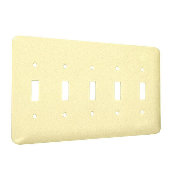 Placas de pared maxi de 5 interruptores Taymac, Número de gangs: 5 Metal, Acabado texturizado, Marfil - WRTI-5T