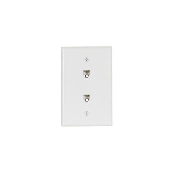 Placa de pared y accesorios Eaton para jack de teléfono blanco - 3547-4W