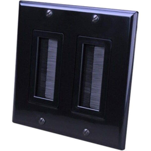 Placa de pared con cepillo estilo decorativo de 2 ganglios Vanco Bulk en Negro - 120828X