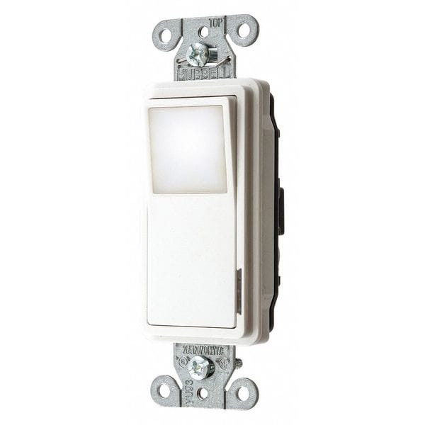 Interruptor de pared Hubbell Wiring Device-Kellems, Estilo de balancín, Blanco, 1/2 HP - DS120NLWH