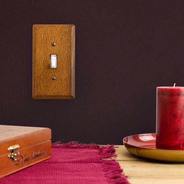 Amerelle Placa de Pared Dúplex de Madera Contemporánea Marrón de 1 gang - 1 pk - 901D