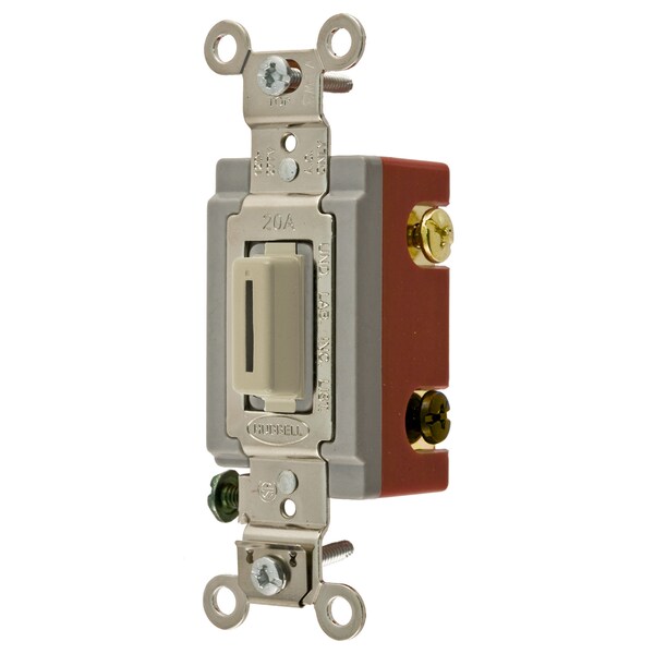 Hubbell Wiring Device-Kellems Interruptores basculantes de bloqueo de grado industrial extra pesado, propósito general CA, de tres vías, 20A 120/277V CA, cableado posterior y lateral - HBL1223LI