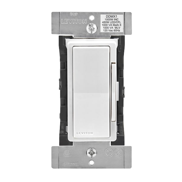 Leviton Decora Digital Blanco 450 W Regulador Bluetooth y Temporizador 1 pz - 011-DDMX1-BLZ