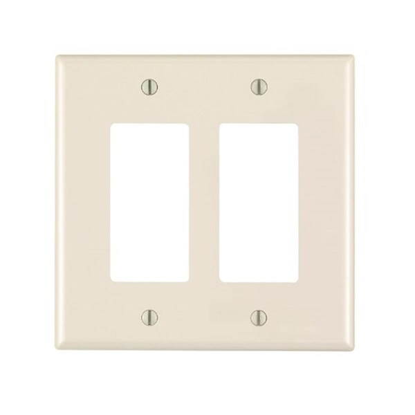 Placa para tomacorriente Decora PJ262-00T color almendra claro - 2 espacios - EZ710126