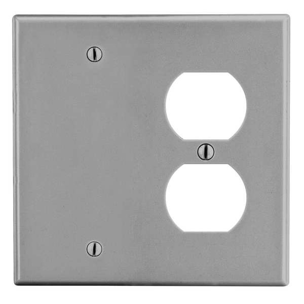 Placa de pared en blanco de Hubbell Wiring Device-Kellems, Número de módulos: 2 en plástico, acabado satinado, grafito - P138GY