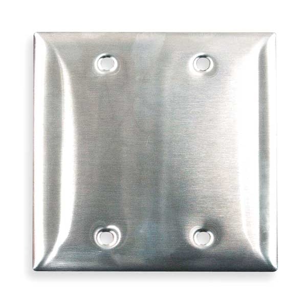 Placas de pared para montaje en caja en blanco, cantidad de módulos: 2 Acero inoxidable, acabado cepillado, cromo - SS23