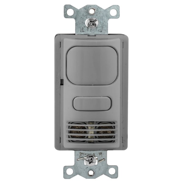 Interruptor de Pared Bryant, Tecnología Dual, 1 Relé, 1000 pies cuadrados, 800W Incandescente, 1000W Fluorescente @ 120V AC, 1800W Fluorescente @ 277V - MSD2001GY1