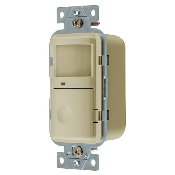 Interruptor de Pared con Sensor de Ocupación Bryant, Sensor de Movimiento Infrarrojo Pasivo, Encendido Manual/Automático, Ajuste Manual, 120/277V CA - MS2004NI