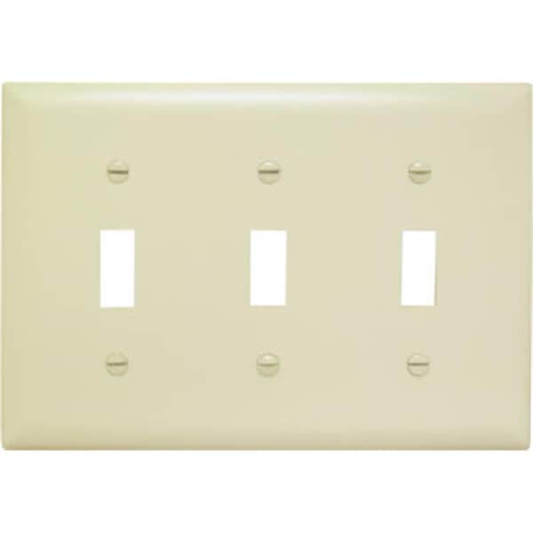 Nextgen TP3ICC12 3 Gang 3 Toggle Aberturas Placa de Pared de Nylon, Marfil - NE928278