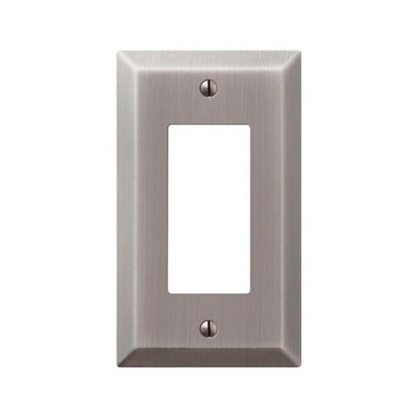 Placa de pared de acero estampado Livewire 1 Rocker Antique Nickel - LI612831